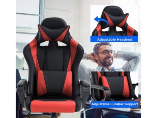 Computer Executive Desk Office Chair with Lumbar Support Headrest for Women, Men, Red
