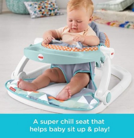 fisher-price-sit-me-up-floor-seat-with-tray-penguin-themed-portable-infant-chair-with-snack-tray-and-toys-big-2