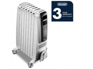 De'Longhi Oil-Filled Radiator Space Heater, Quiet 1500W, Adjustable Thermostat, 3 Heat Settings, Timer, Energy Saving
