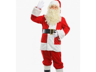 Orolay Men's Deluxe Santa Suit 10pcs. Christmas Adult Santa Claus Costume